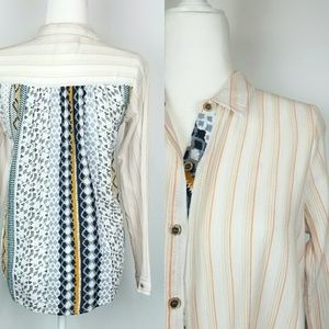 Hem & Stitch Blouse Aztec Stripe ShirtS